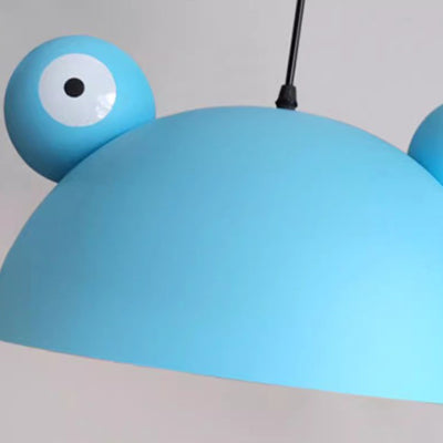 Contemporary Creative Kids Frog-Shaped Iron 1-Light Pendant Light For Dining Room