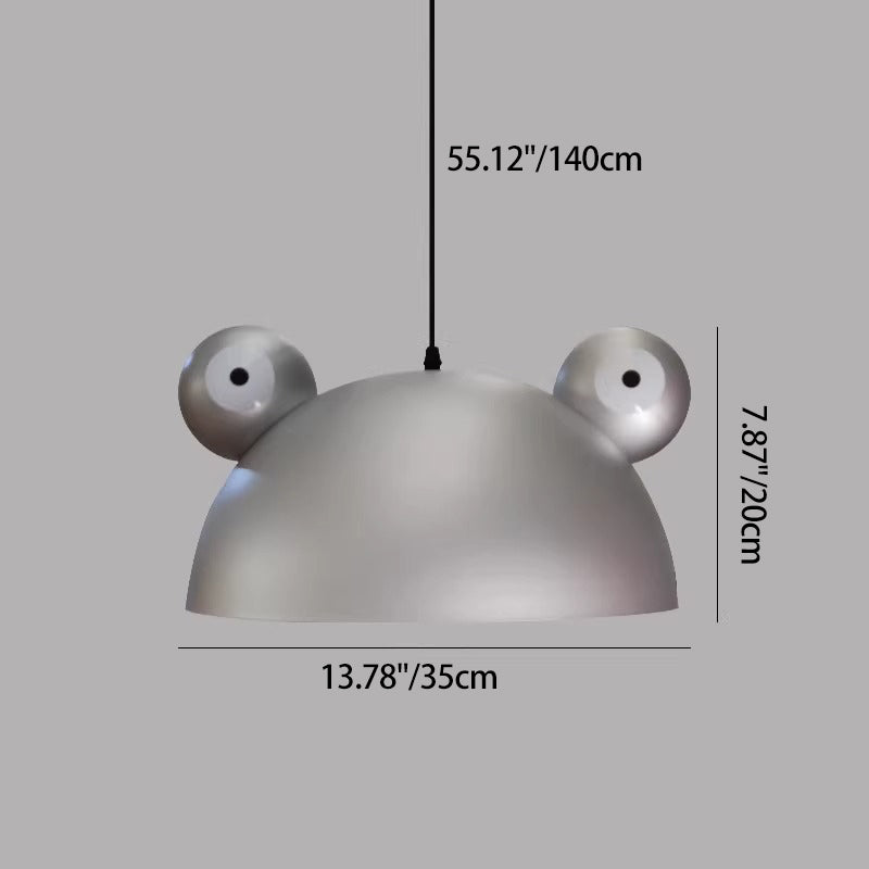 Contemporary Creative Kids Frog-Shaped Iron 1-Light Pendant Light For Dining Room