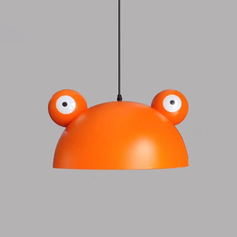Contemporary Creative Kids Frog-Shaped Iron 1-Light Pendant Light For Dining Room