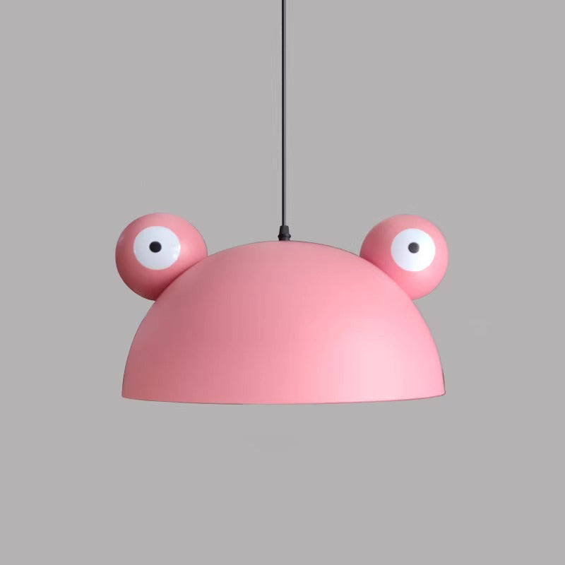 Contemporary Creative Kids Frog-Shaped Iron 1-Light Pendant Light For Dining Room