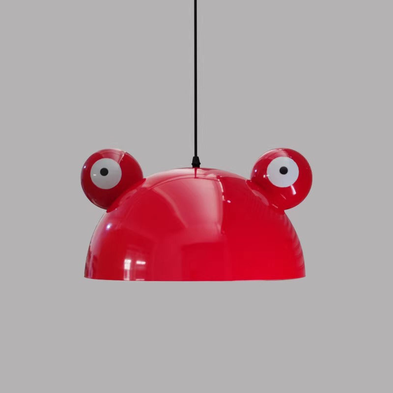 Contemporary Creative Kids Frog-Shaped Iron 1-Light Pendant Light For Dining Room