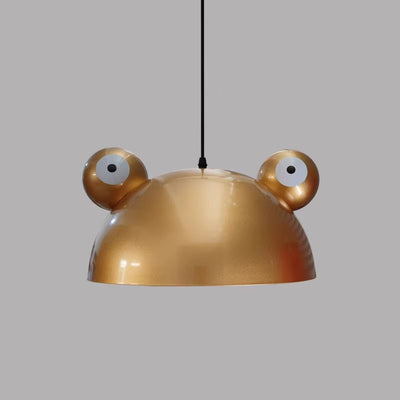Contemporary Creative Kids Frog-Shaped Iron 1-Light Pendant Light For Dining Room