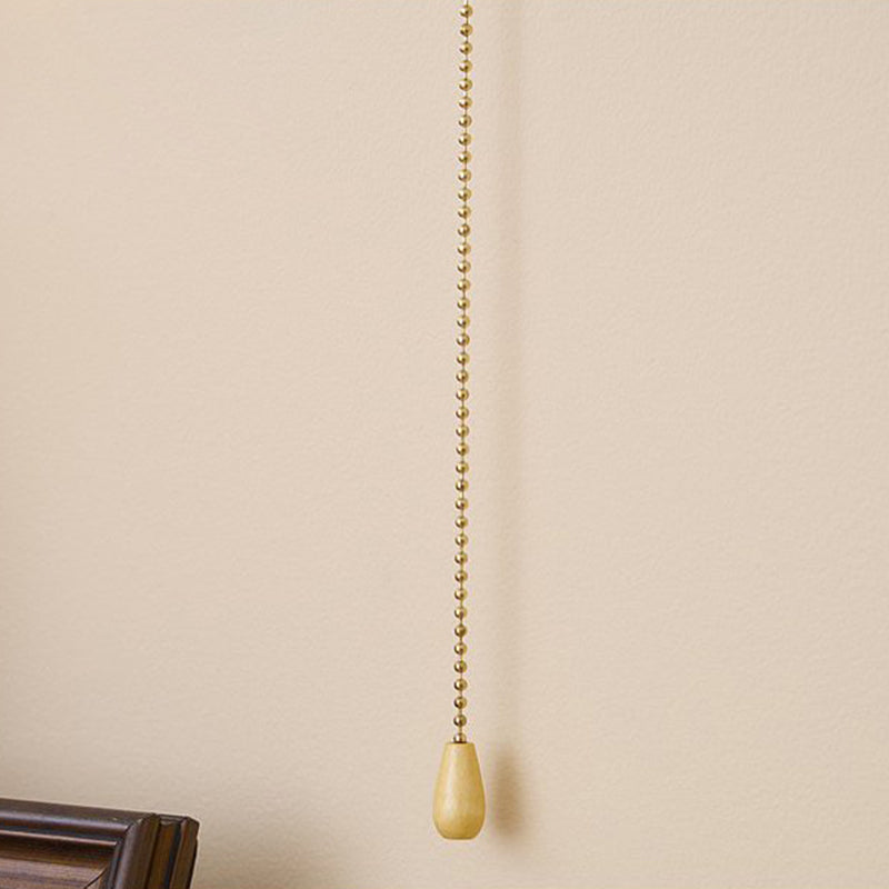 Traditional Vintage Zipper Round Ball-Shaped Flower Metal Ash Wood Glass 1-Light Wall Sconce Lamp For Bedroom