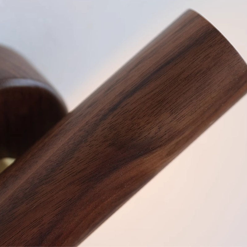 Traditional Vintage Rotatable Long Cylindrical Walnut PLA LED Wall Sconce Lamp For Bedroom