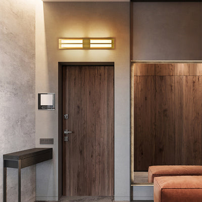 Modern Minimalist Rectangular Iron Acrylic LED Wall Sconce Lamp For Bedroom