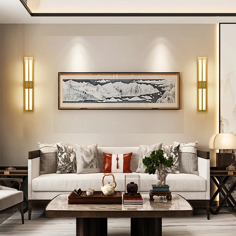 Modern Minimalist Rectangular Iron Acrylic LED Wall Sconce Lamp For Bedroom