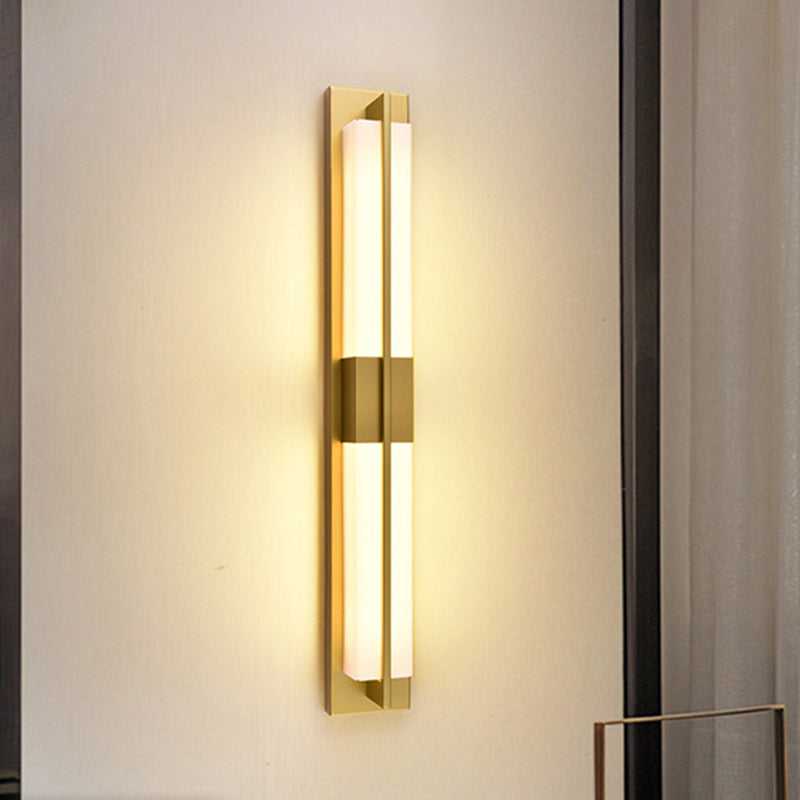 Modern Minimalist Rectangular Iron Acrylic LED Wall Sconce Lamp For Bedroom