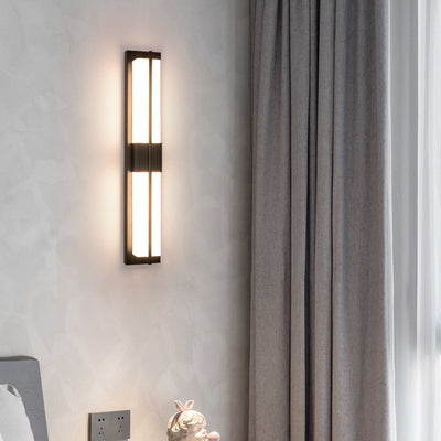 Modern Minimalist Rectangular Iron Acrylic LED Wall Sconce Lamp For Bedroom