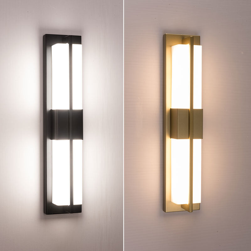 Modern Minimalist Rectangular Iron Acrylic LED Wall Sconce Lamp For Bedroom
