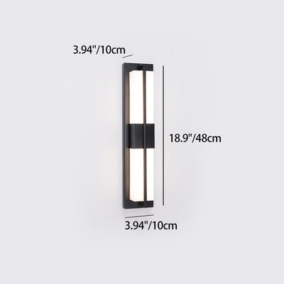 Modern Minimalist Rectangular Iron Acrylic LED Wall Sconce Lamp For Bedroom