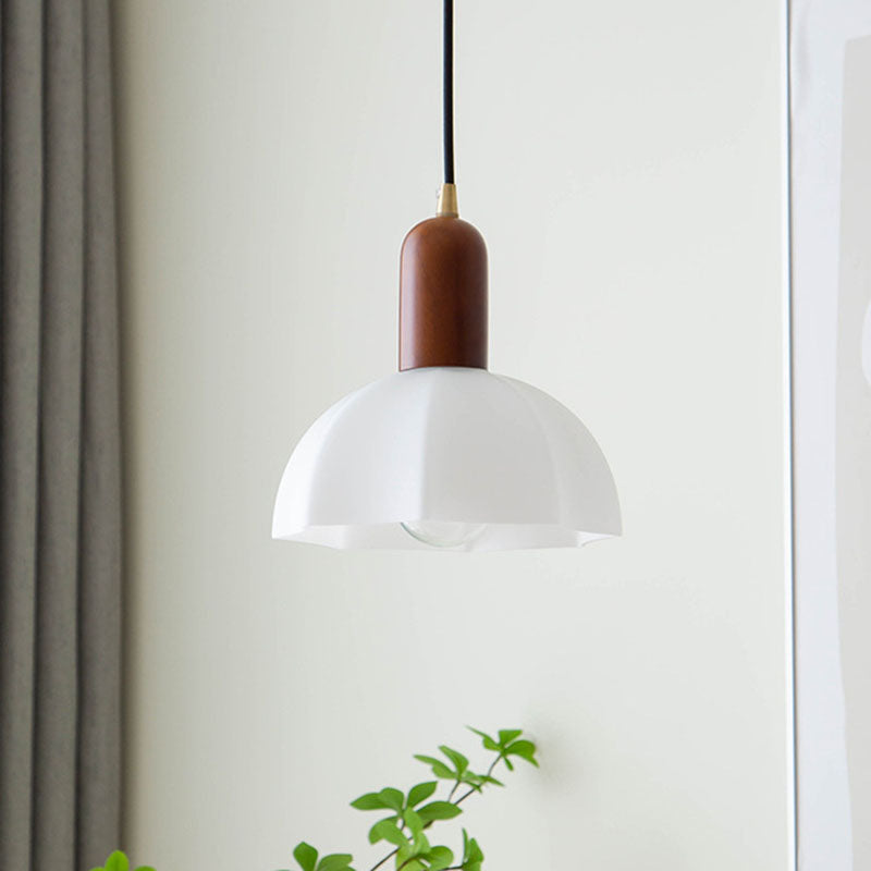 Traditional Vintage Octagonal Iron Rubber Wood Glass 1/2/3-Light Pendant Light For Dining Room