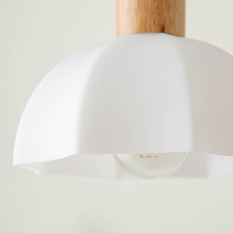 Traditional Vintage Octagonal Iron Rubber Wood Glass 1/2/3-Light Pendant Light For Dining Room