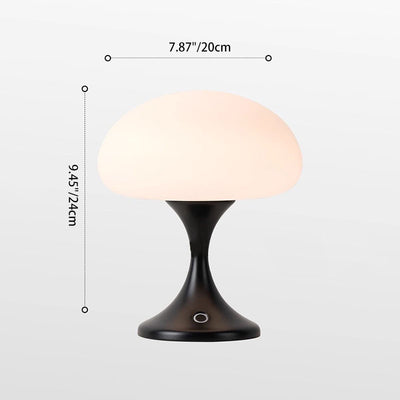 Contemporary Nordic Rechargeable Round Jellyfish Metal Glass LED Night Light Table Lamp For Bedroom