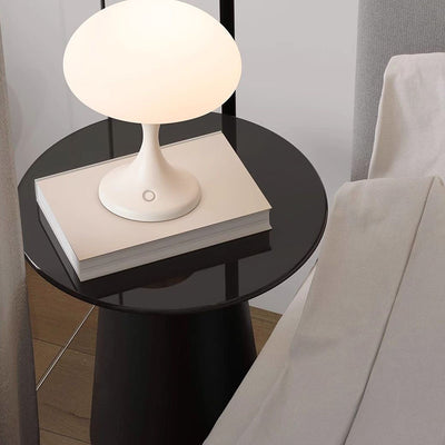 Contemporary Nordic Rechargeable Round Jellyfish Metal Glass LED Night Light Table Lamp For Bedroom