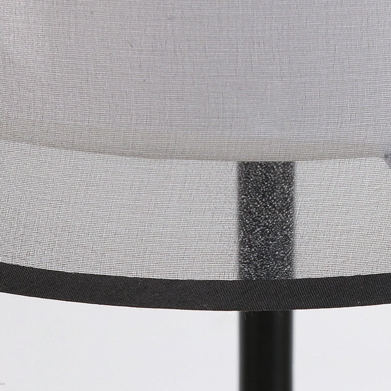 Modern Minimalist Double-Layer Cylindrical Metal Fabric 1-Light Standing Floor Lamp For Living Room