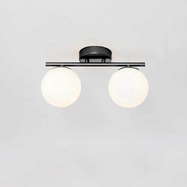 Moderne minimalistische lange kugelförmige Eisen-Glas 2/3-Licht Semi-Flush-Mount-Deckenleuchte für Flure 