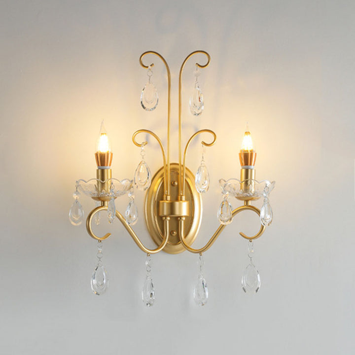 Applique murale à 2 lumières en verre cristal en forme de papillon traditionnel français pour chambre 
