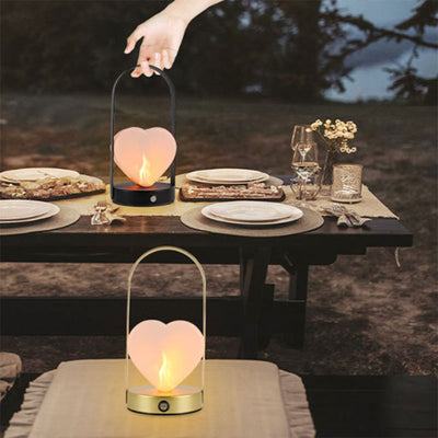 Contemporary Creative USB Adjustable Arched Heart Iron Acrylic LED Table Lamp Night Light For Bedroom