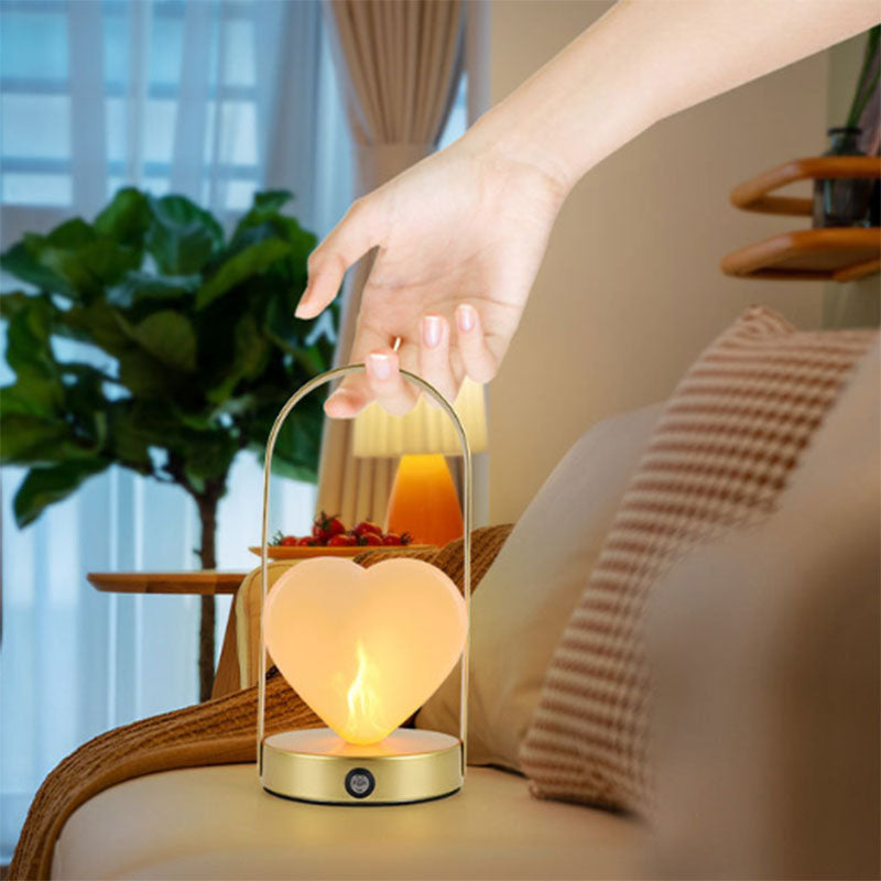 Contemporary Creative USB Adjustable Arched Heart Iron Acrylic LED Table Lamp Night Light For Bedroom