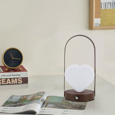 Contemporary Creative USB Adjustable Arched Heart Iron Acrylic LED Table Lamp Night Light For Bedroom