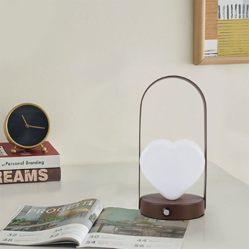 Contemporary Creative USB Adjustable Arched Heart Iron Acrylic LED Table Lamp Night Light For Bedroom
