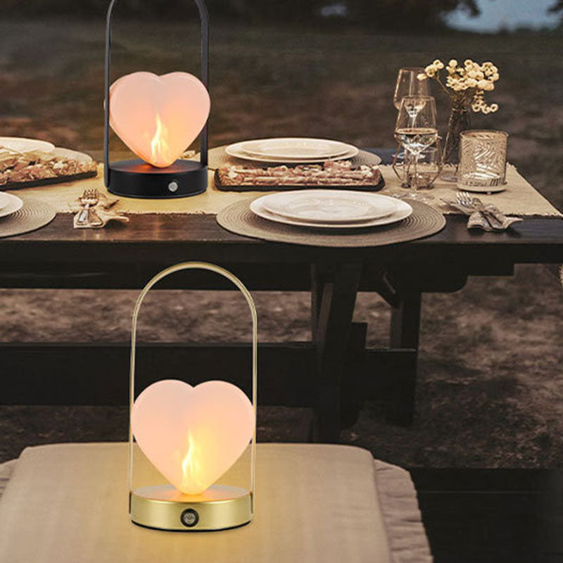 Contemporary Creative USB Adjustable Arched Heart Iron Acrylic LED Table Lamp Night Light For Bedroom