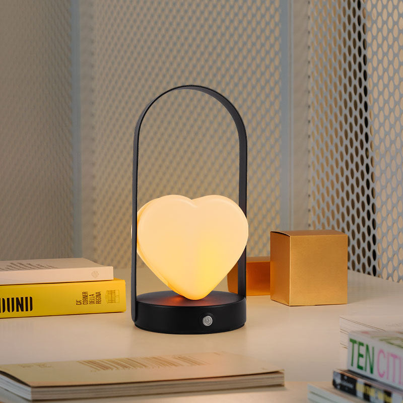 Contemporary Creative USB Adjustable Arched Heart Iron Acrylic LED Table Lamp Night Light For Bedroom