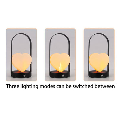 Contemporary Creative USB Adjustable Arched Heart Iron Acrylic LED Table Lamp Night Light For Bedroom