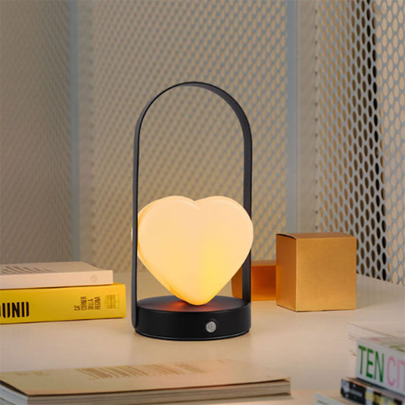 Contemporary Creative USB Adjustable Arched Heart Iron Acrylic LED Table Lamp Night Light For Bedroom