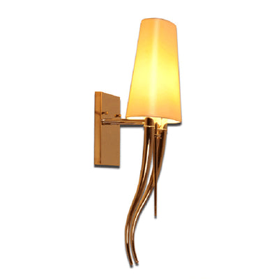 Modern Minimalist Cowl Shape Iron Fabric 1-Light Wall Sconce Lamp For Bedroom