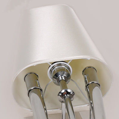 Modern Minimalist Cowl Shape Iron Fabric 1-Light Wall Sconce Lamp For Bedroom