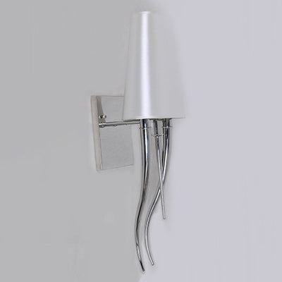 Modern Minimalist Cowl Shape Iron Fabric 1-Light Wall Sconce Lamp For Bedroom