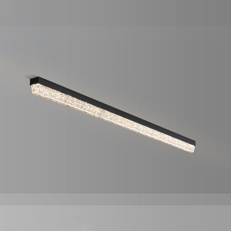 Traditional Luxury Long Ice Road Iron Acrylic LED Flush Mount Ceiling Light For Bedroom