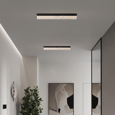 Traditional Luxury Long Ice Road Iron Acrylic LED Flush Mount Ceiling Light For Bedroom