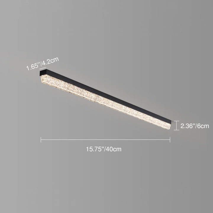Traditional Luxury Long Ice Road Iron Acrylic LED Flush Mount Ceiling Light For Bedroom