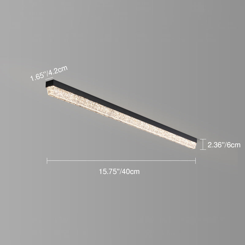 Traditional Luxury Long Ice Road Iron Acrylic LED Flush Mount Ceiling Light For Bedroom