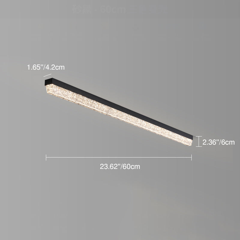 Traditional Luxury Long Ice Road Iron Acrylic LED Flush Mount Ceiling Light For Bedroom