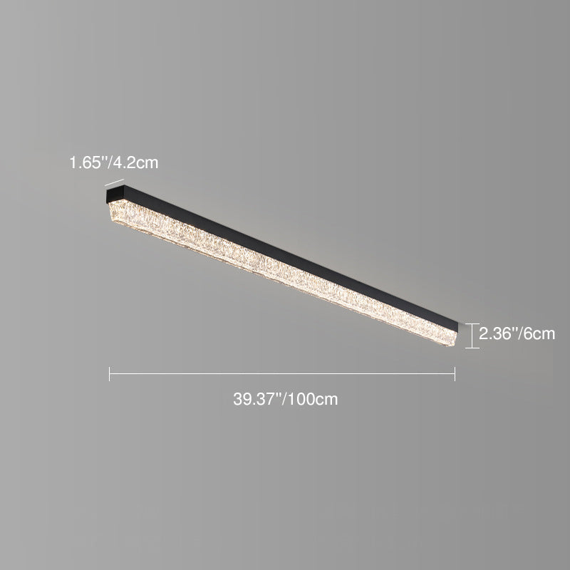 Traditional Luxury Long Ice Road Iron Acrylic LED Flush Mount Ceiling Light For Bedroom