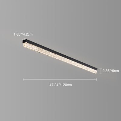 Traditional Luxury Long Ice Road Iron Acrylic LED Flush Mount Ceiling Light For Bedroom