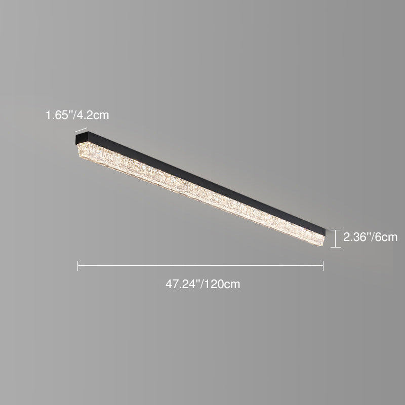 Traditional Luxury Long Ice Road Iron Acrylic LED Flush Mount Ceiling Light For Bedroom