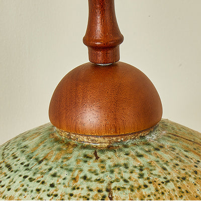 Traditional Vintage Round Ball Solid Wood Hardware Ceramic 1-Light Wall Sconce Lamp For Bedroom