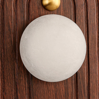 Traditional Vintage Round Striped Metal Marble LED Wall Sconce Lamp For Bedroom