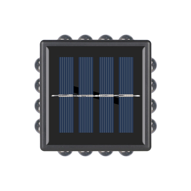 Modern Minimalist Solar Waterproof Square ABS PS LED Outdoor Wall Sconce Lamp For Garden