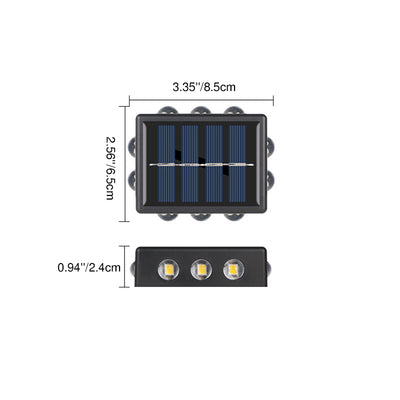 Modern Minimalist Solar Waterproof Square ABS PS LED Outdoor Wall Sconce Lamp For Garden
