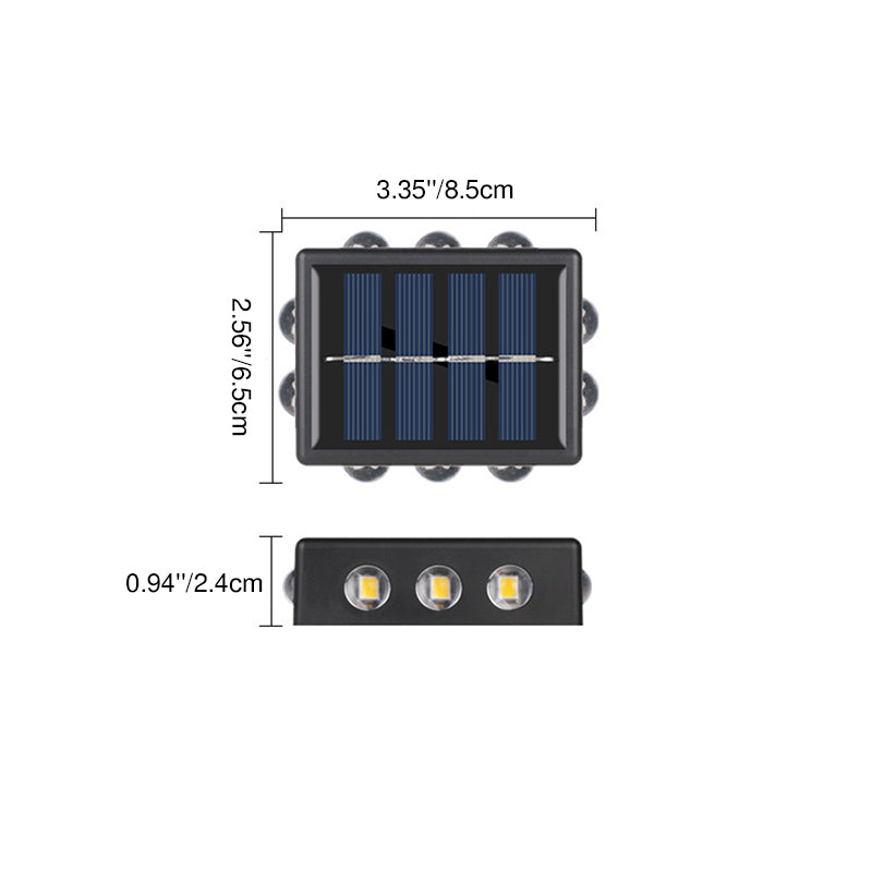 Modern Minimalist Solar Waterproof Square ABS PS LED Outdoor Wall Sconce Lamp For Garden