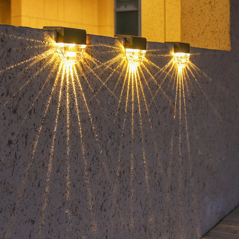 Contemporary Creative Solar Waterproof Semi-circular ABS Plastic LED Outdoor Wall Sconce Lamp Landscape Light For Garden