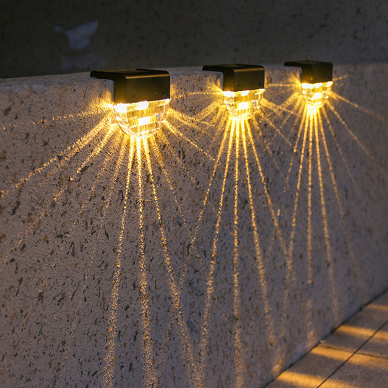 Contemporary Creative Solar Waterproof Semi-circular ABS Plastic LED Outdoor Wall Sconce Lamp Landscape Light For Garden
