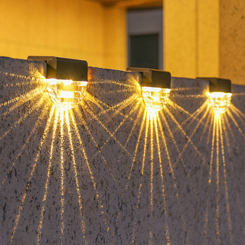 Contemporary Creative Solar Waterproof Semi-circular ABS Plastic LED Outdoor Wall Sconce Lamp Landscape Light For Garden