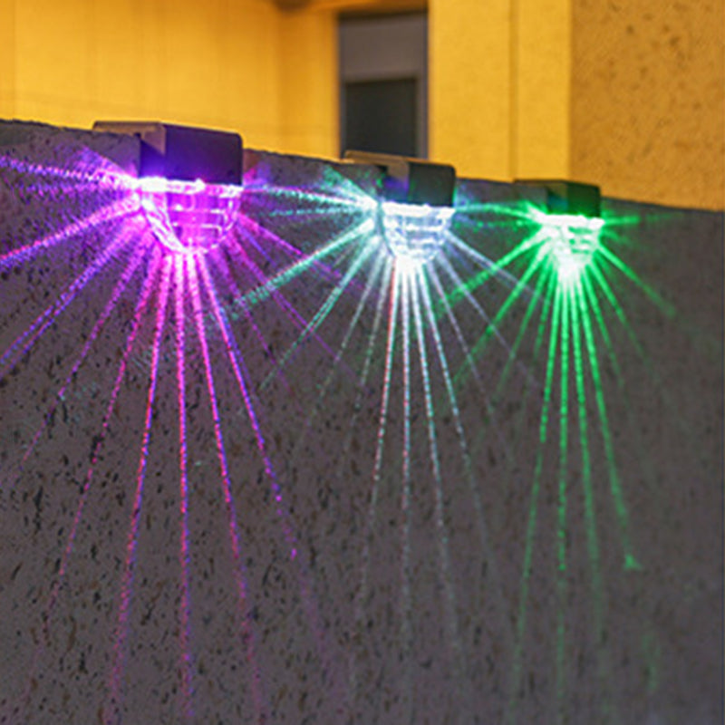 Contemporary Creative Solar Waterproof Semi-circular ABS Plastic LED Outdoor Wall Sconce Lamp Landscape Light For Garden