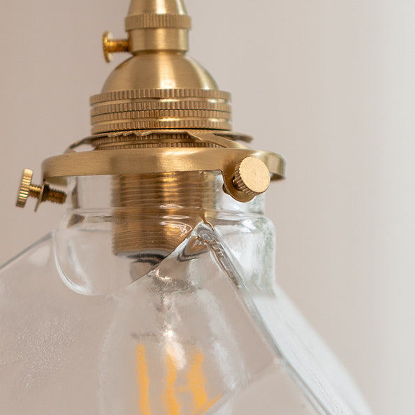 Luminaire suspendu moderne minimaliste carré en métal et verre cuivre à 1 lumière pour le salon 